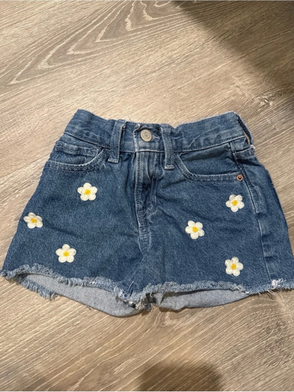 Old Navy Blue Denim Daisy Patch Shorts